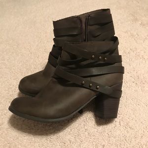Dark brown booties